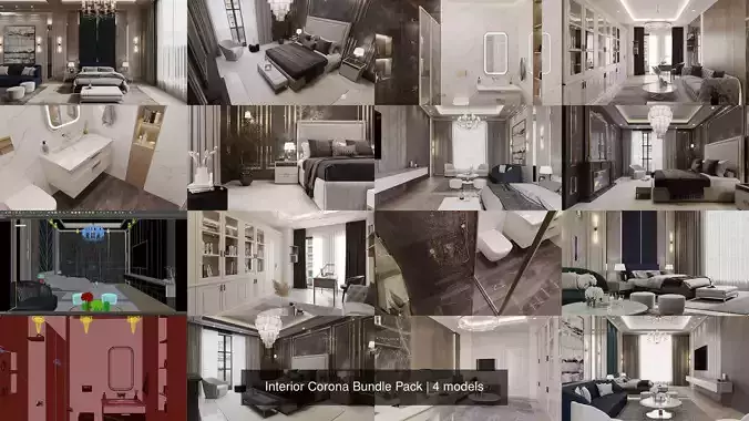 Interior Corona Bundle Pack 3D Model Collection