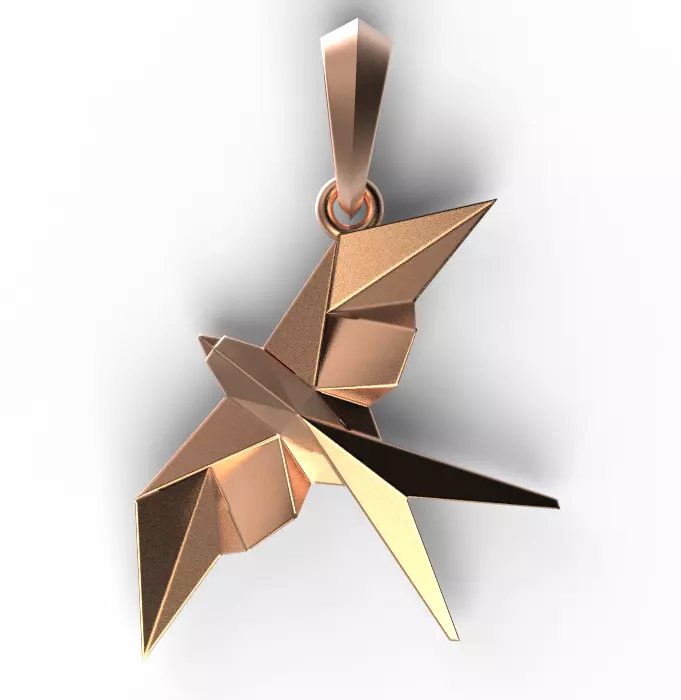 Flying Bird Pendant Swallow Geometric Origami 3D print model
