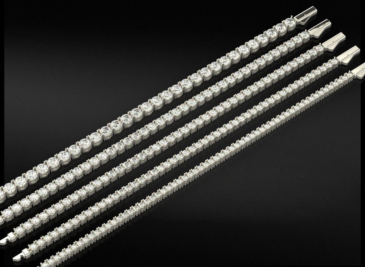 A set of tennis bracelets of different sizes of stones 730 3D print model_6