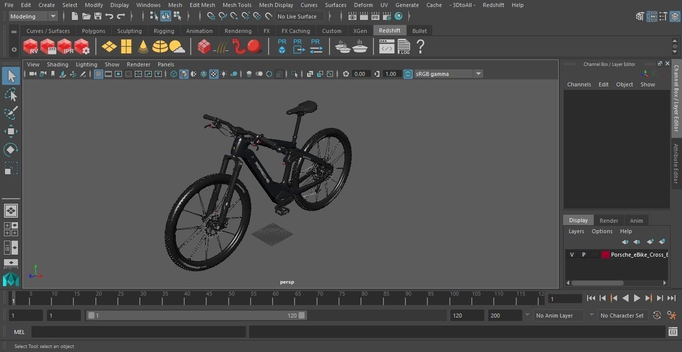 Porsche eBike Cross Black 3D model_46