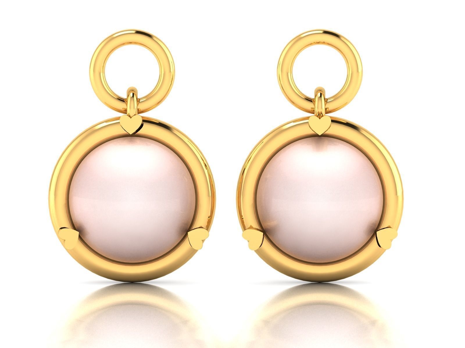 Opal Stone Earrings 3D print model_3