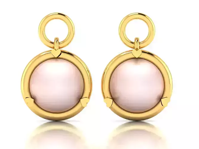 Opal Stone Earrings 3D print model