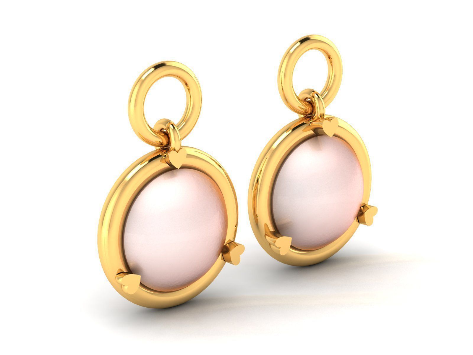 Opal Stone Earrings 3D print model_1