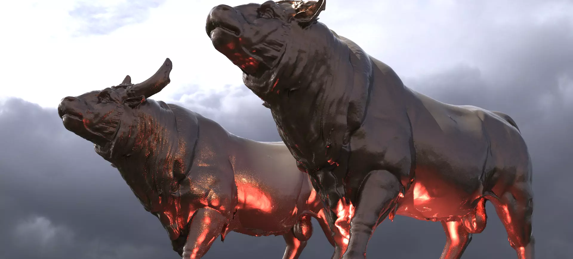 Bull sculpture 2 designs 3D model