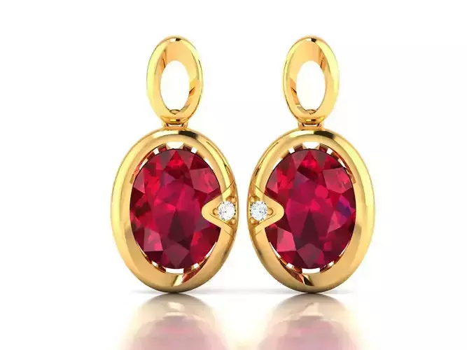 Oval Diamond Earrings 3D print model