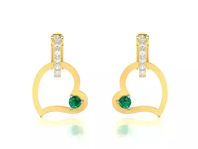 Diamond Heart Earrings