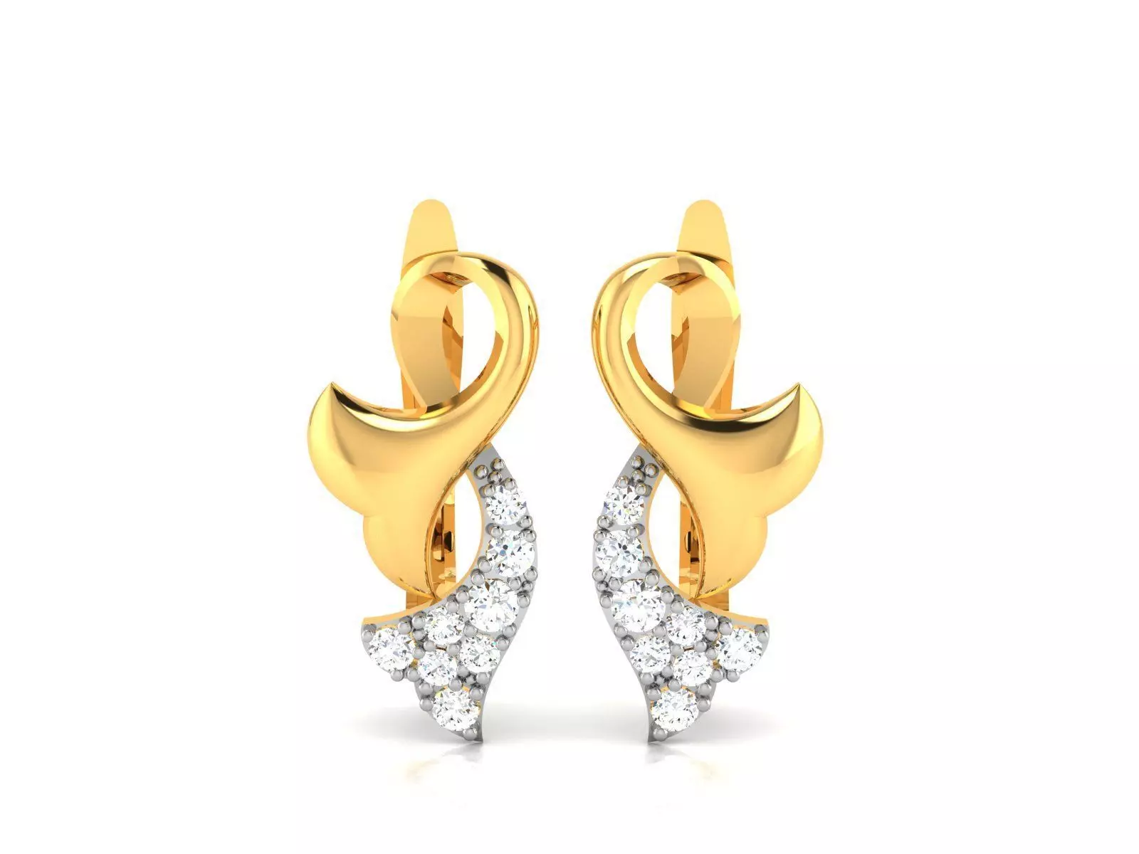 Diamond Earrings 3D print model_0