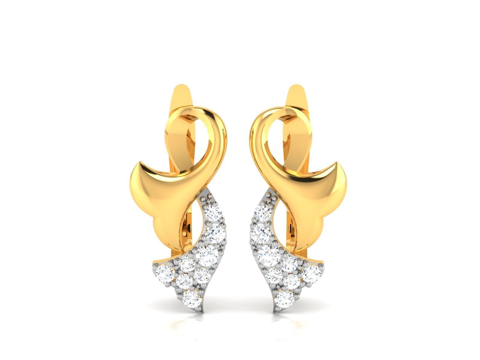 Diamond Earrings 3D print model_3
