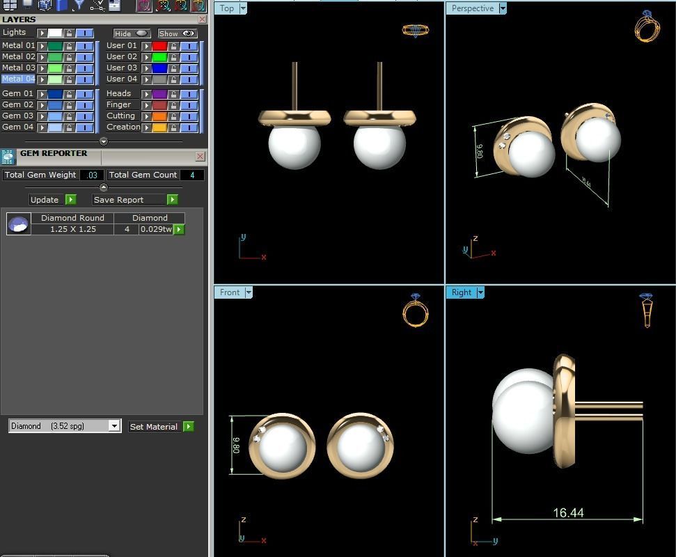 Opal Stone Earrings 3D print model_6