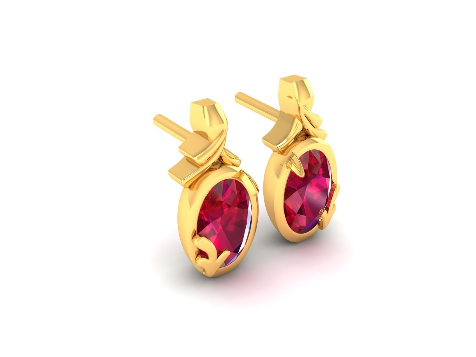 Oval Diamond Earrings 3D print model_2