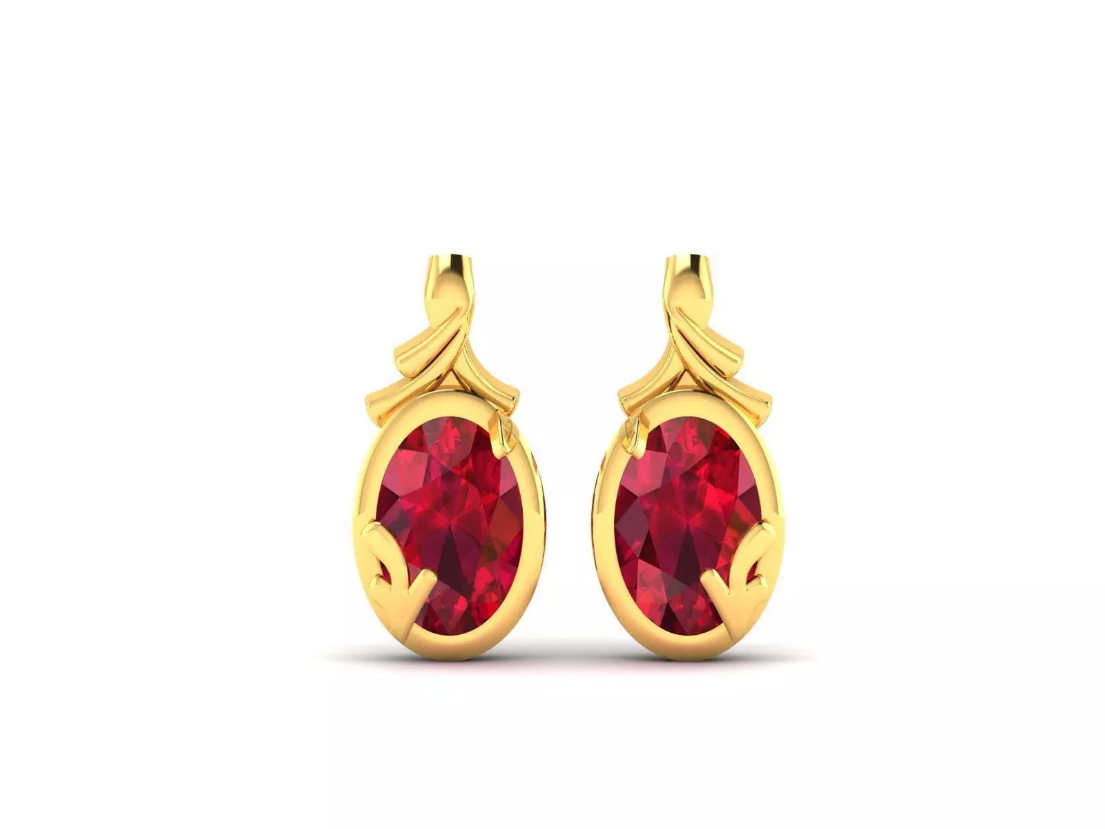 Oval Diamond Earrings 3D print model_0