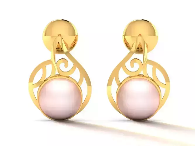 Opal Stone Earrings 3D print model