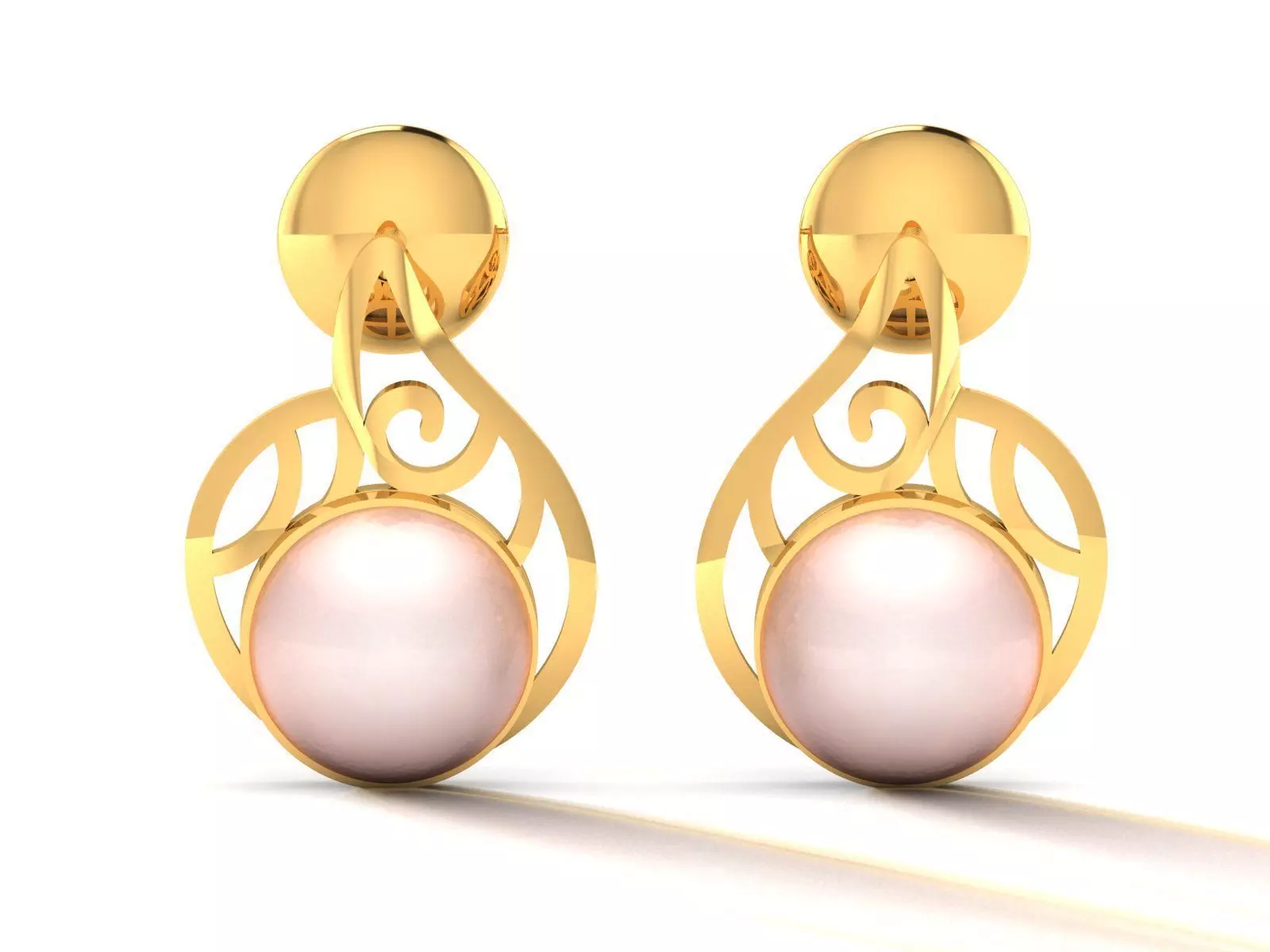 Opal Stone Earrings 3D print model_0