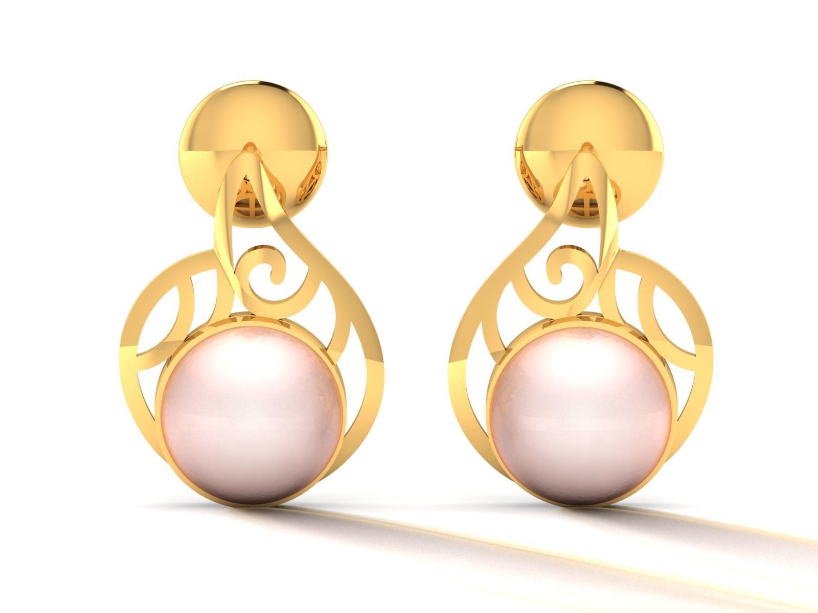 Opal Stone Earrings 3D print model_4