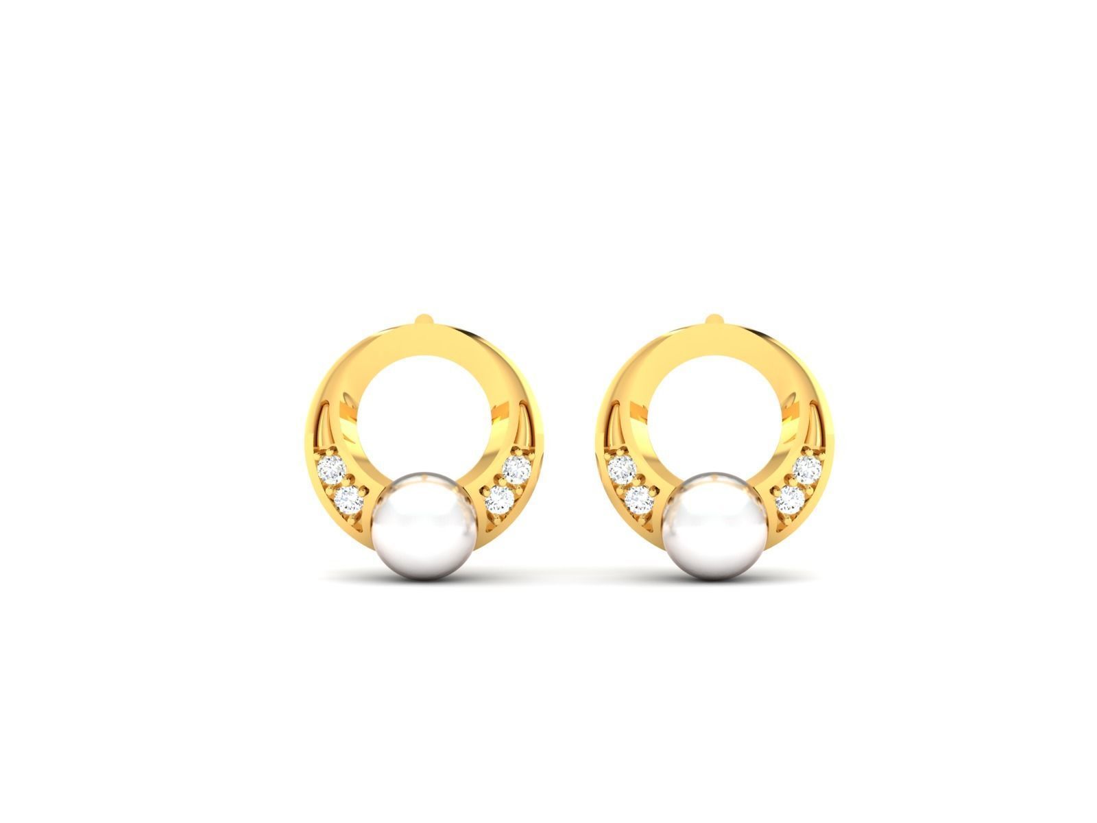 Opal Stone Earrings 3D print model_3