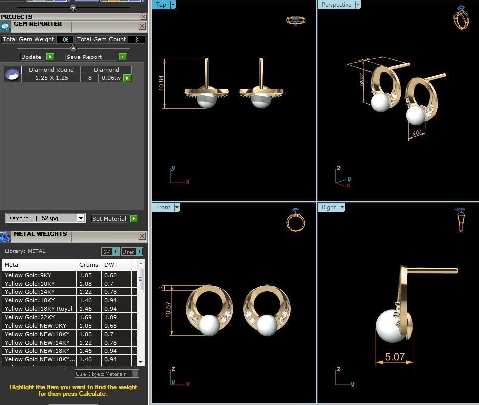 Opal Stone Earrings 3D print model_6