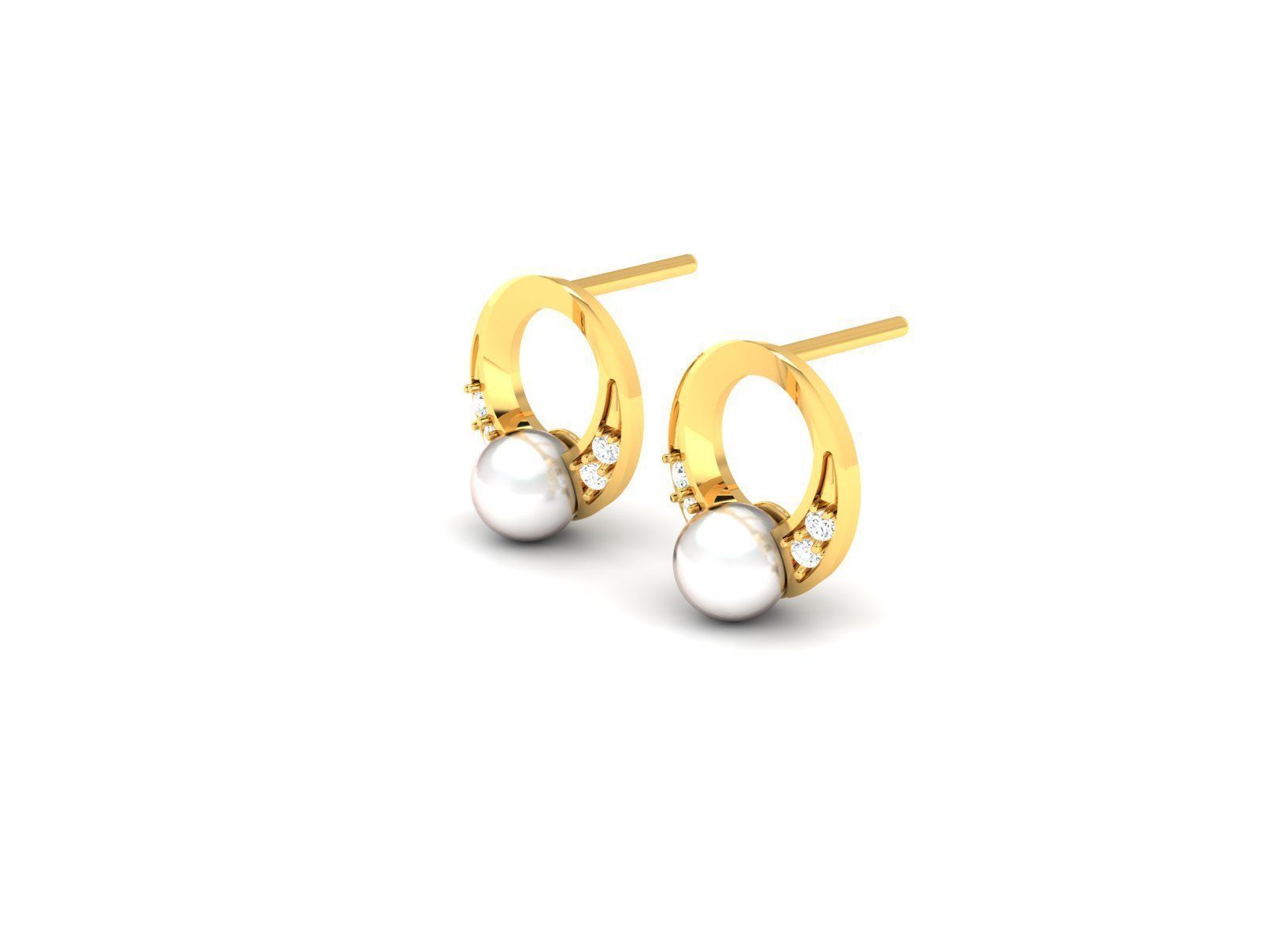 Opal Stone Earrings 3D print model_1