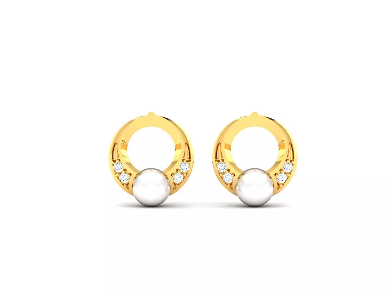 Opal Stone Earrings 3D print model_0