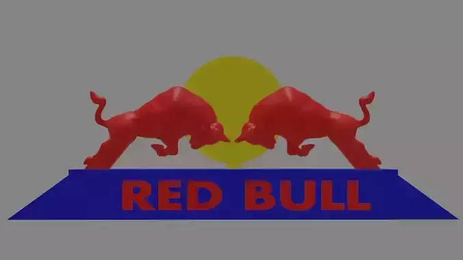 Red bull logo with pedestal  3d printable 3D print model