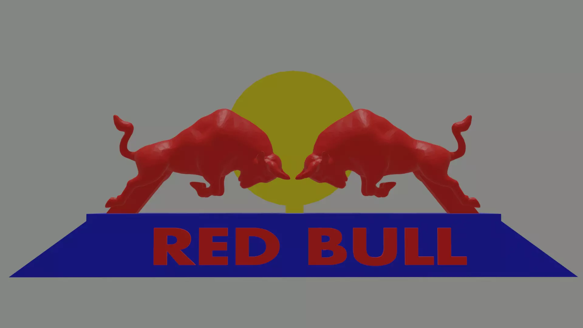 Red bull logo with pedestal 3d printable 3D print model_0