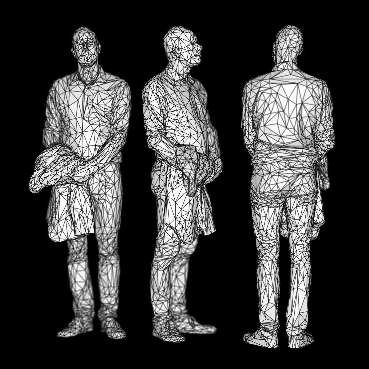 Male Holding Jacket Low Poly Style Low-poly 3D model_4