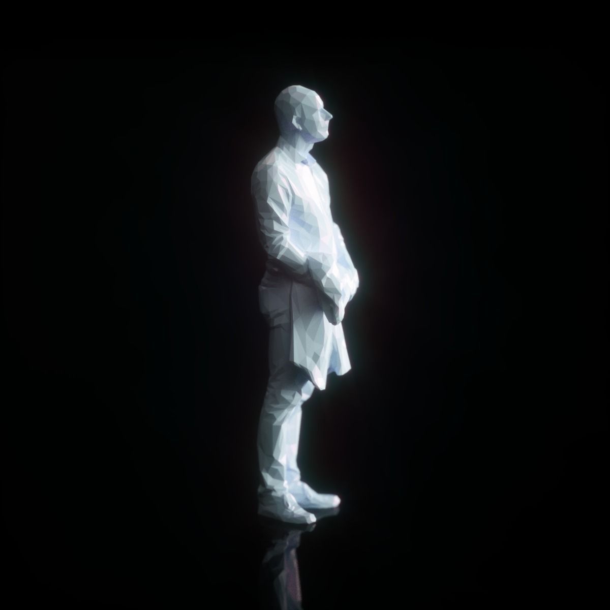 Male Holding Jacket Low Poly Style Low-poly 3D model_1