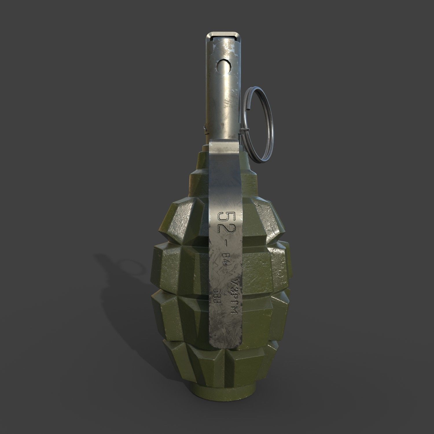 Low-poly model Grenade F-1 Low-poly 3D model_2