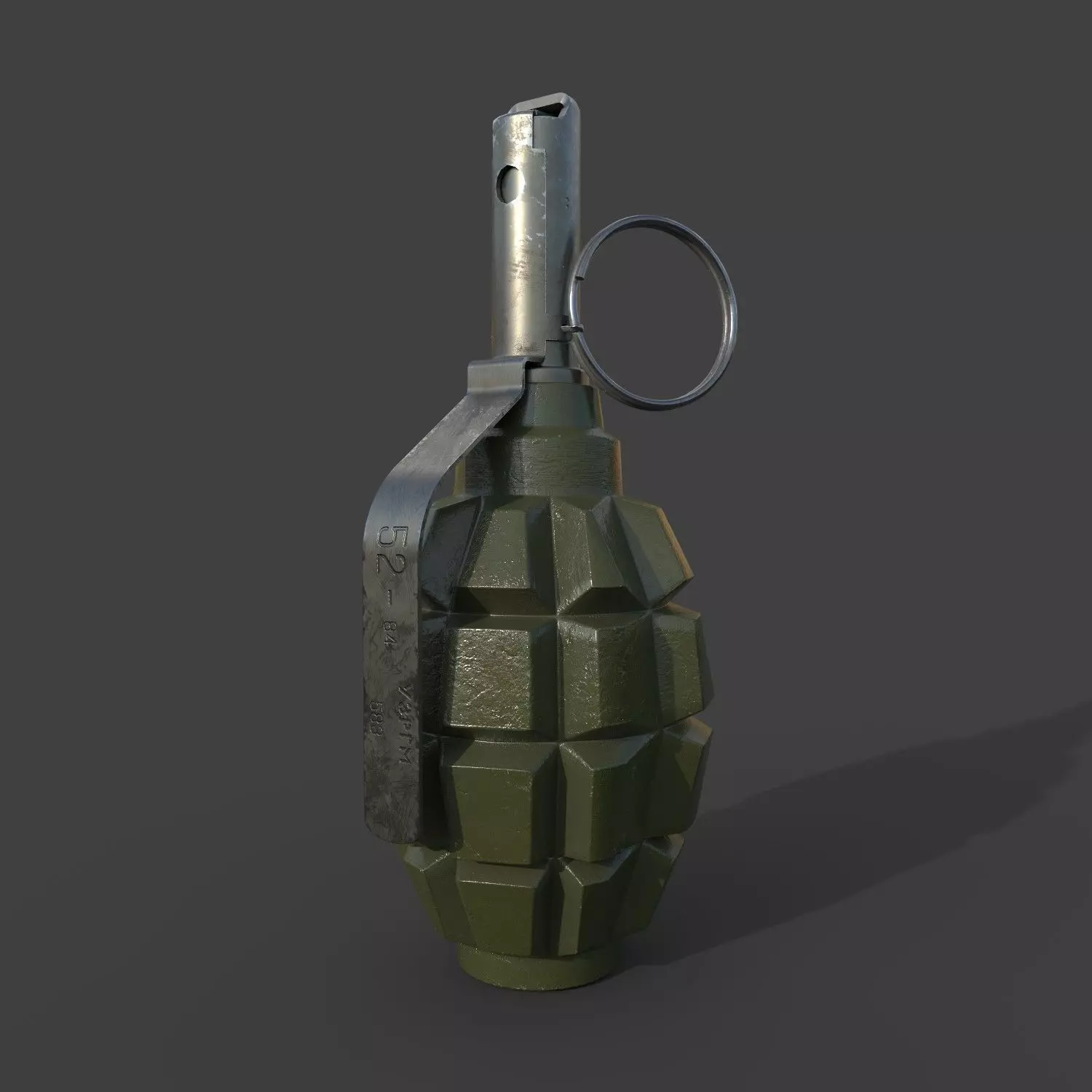 Low-poly model Grenade F-1 Low-poly 3D model_0