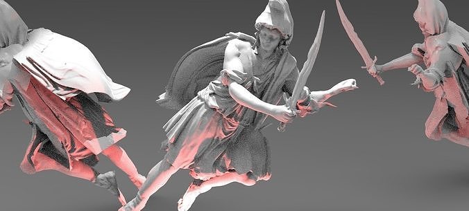 Greek assassin statue 3D model