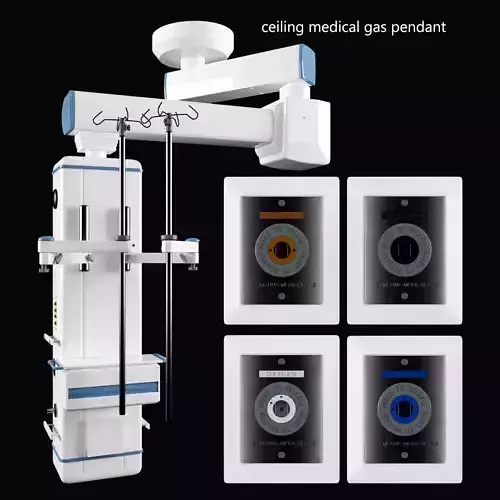 ceiling medical gas pendant Hospital Equipment 5 3D model