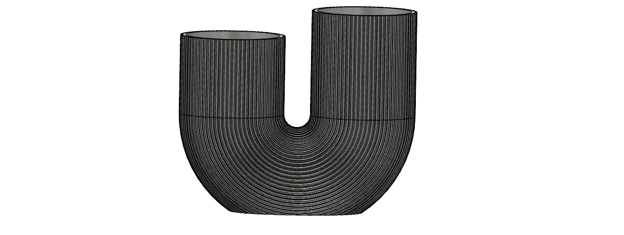Ribbed vase 3D print model