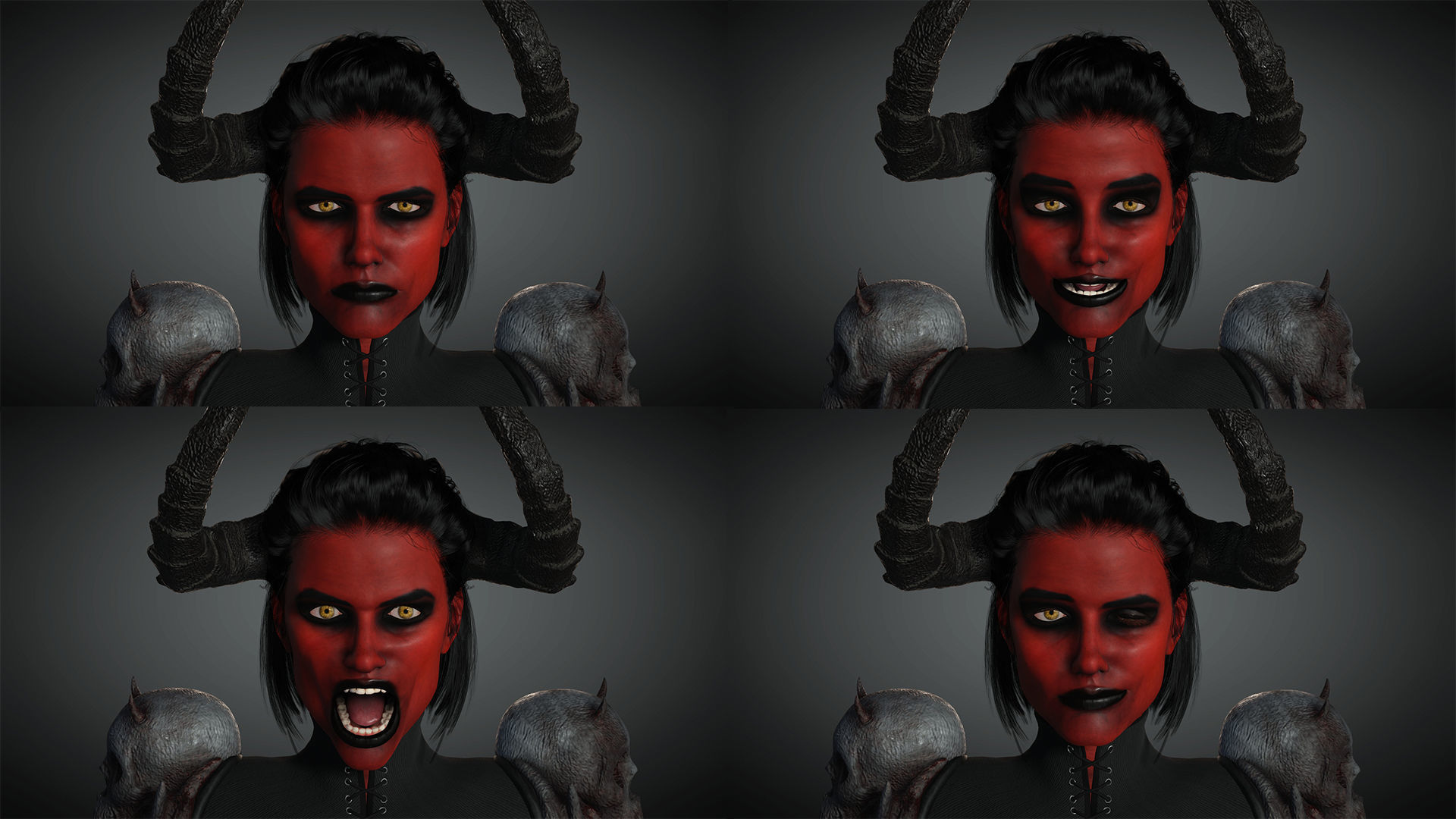 Demon Girl Game Ready Low-poly 3D model_4