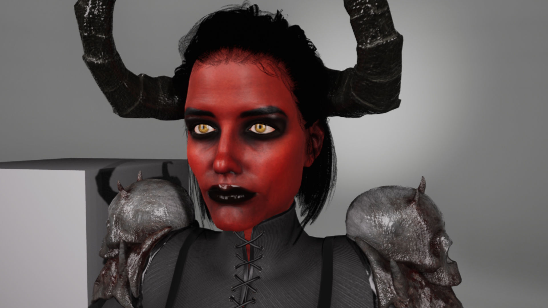 Demon Girl Game Ready Low-poly 3D model_16