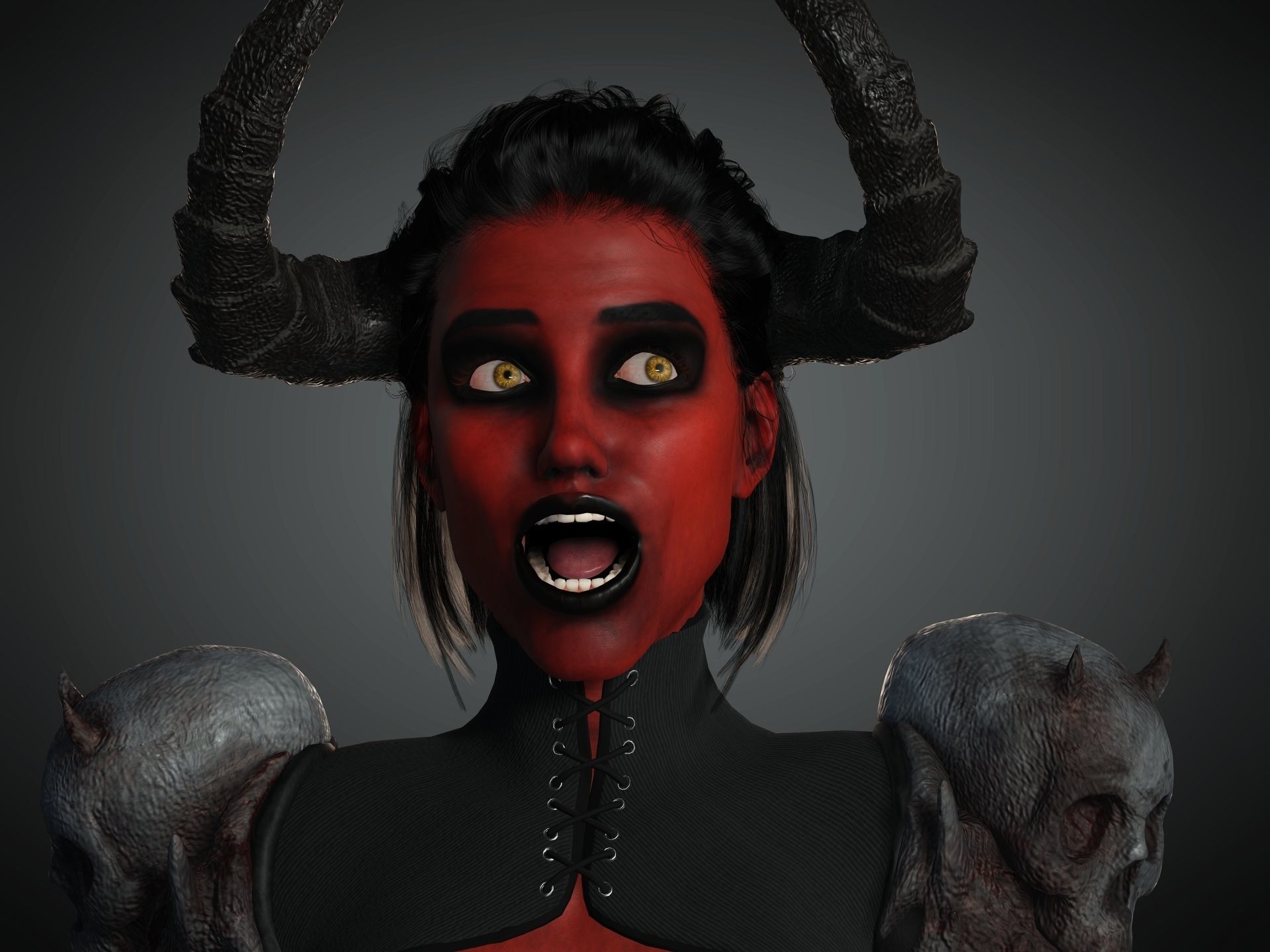 Demon Girl Game Ready Low-poly 3D model_8