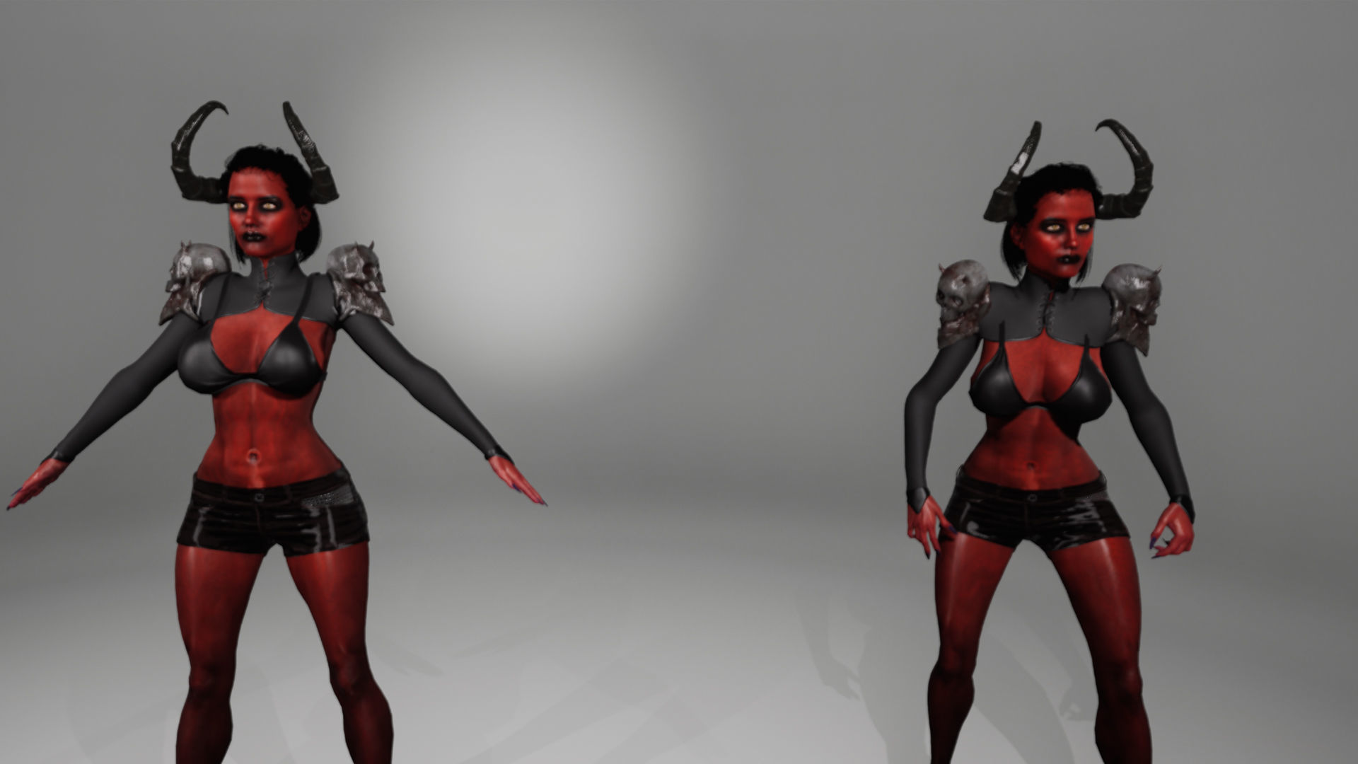 Demon Girl Game Ready Low-poly 3D model_9