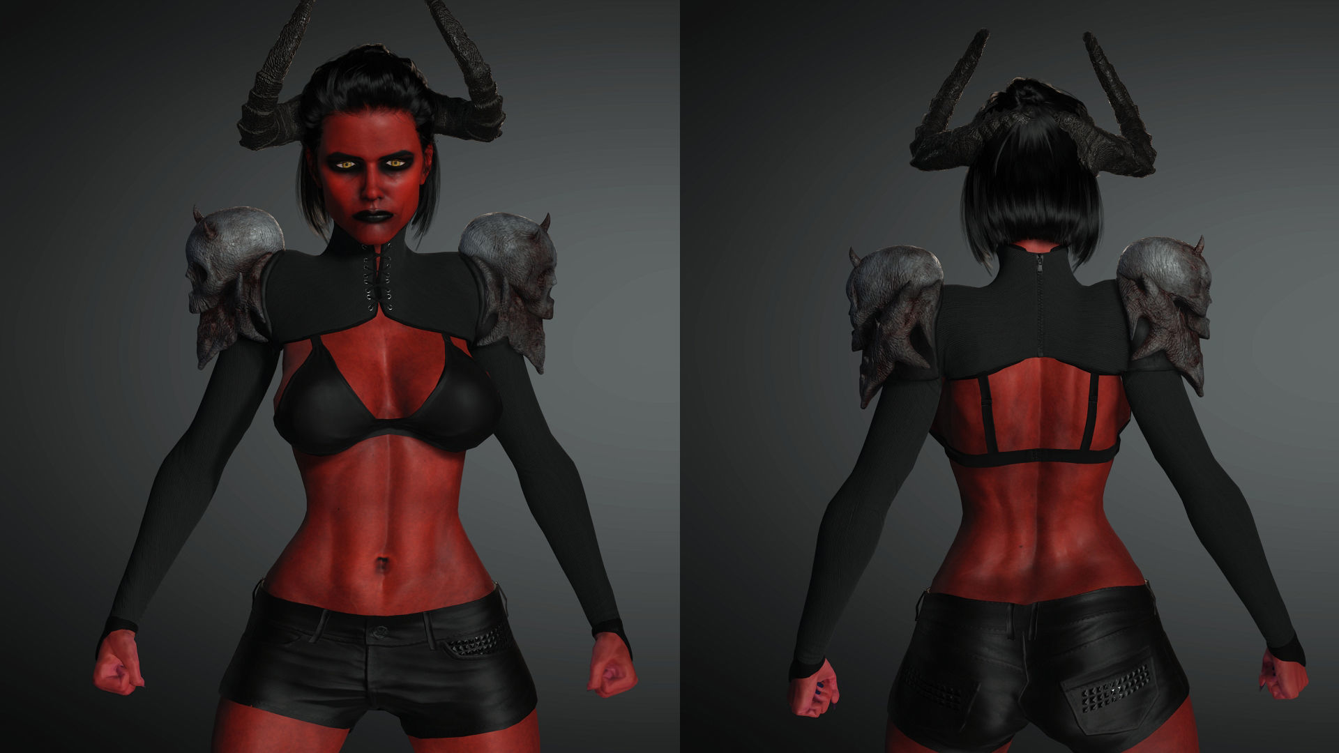 Demon Girl Game Ready Low-poly 3D model_2