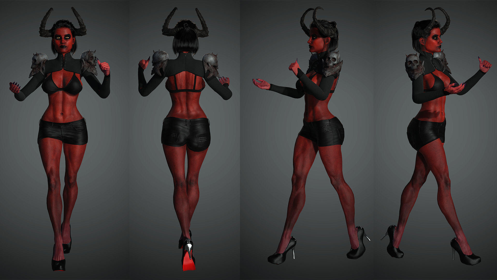 Demon Girl Game Ready Low-poly 3D model_3