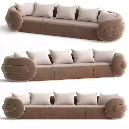 Gommosa sofa 3d model Low-poly 3D model