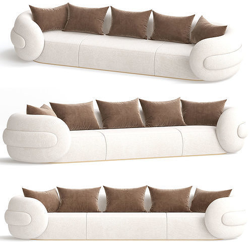 Gommosa sofa 3d model Low-poly 3D model 2