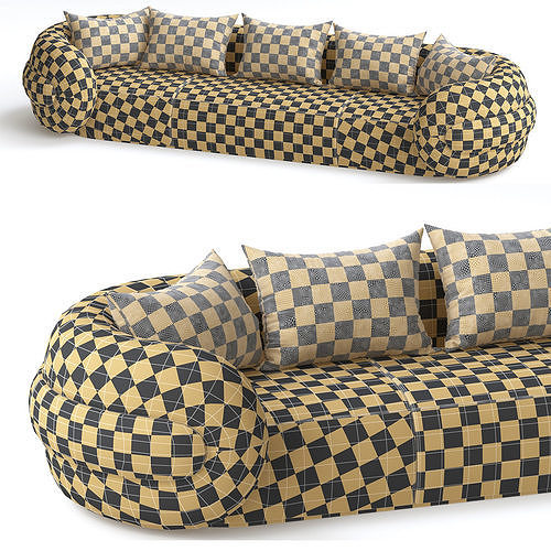 Gommosa sofa 3d model Low-poly 3D model 4