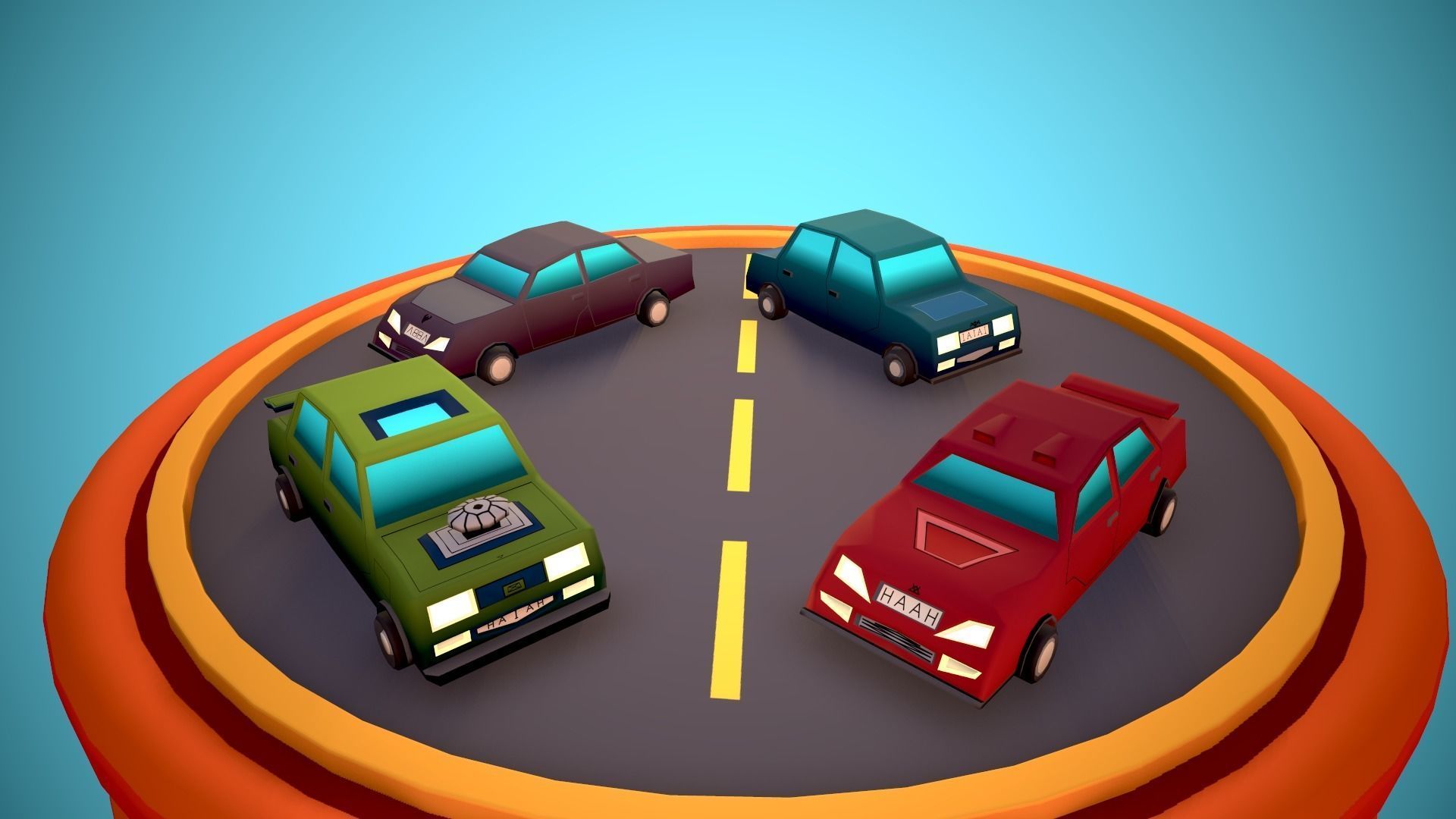 City Modular Set Toon Style Low-poly Low-poly 3D model_64