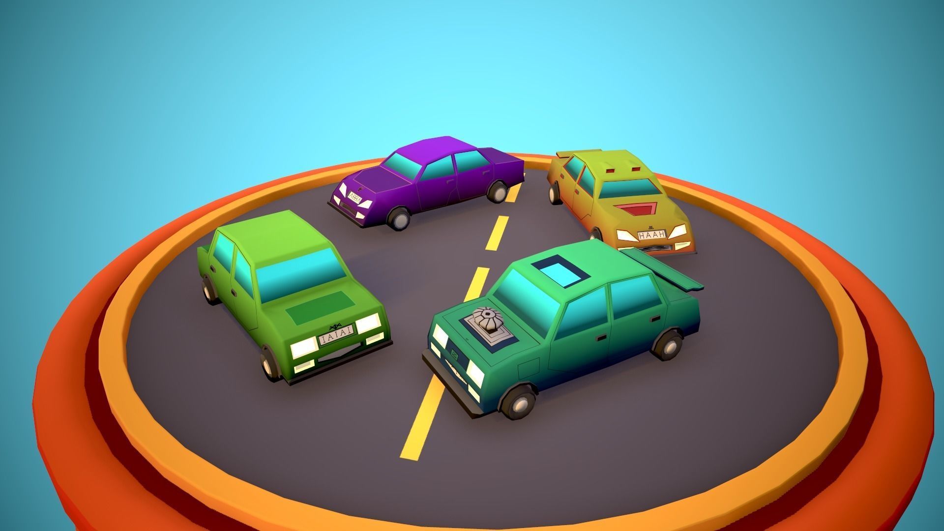 City Modular Set Toon Style Low-poly Low-poly 3D model_63