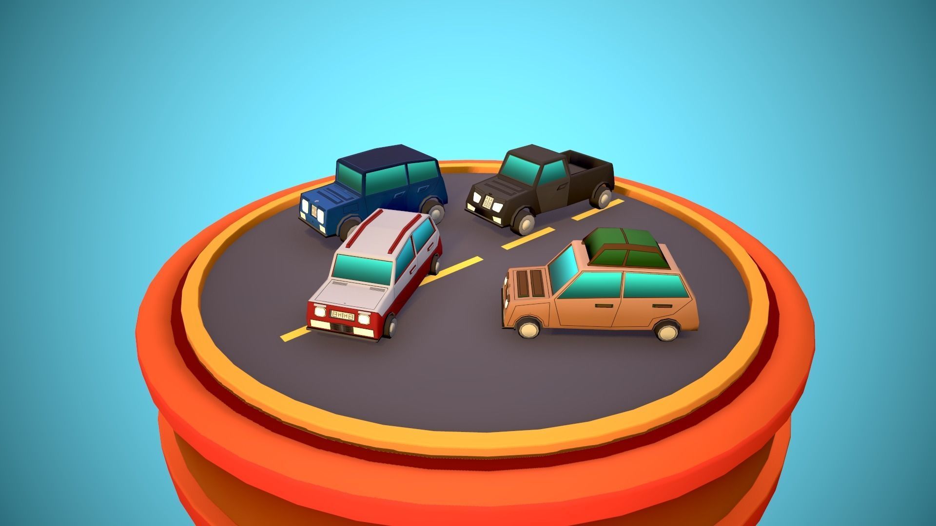 City Modular Set Toon Style Low-poly Low-poly 3D model_53