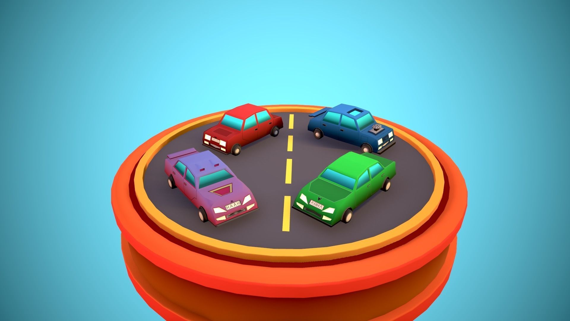 City Modular Set Toon Style Low-poly Low-poly 3D model_61