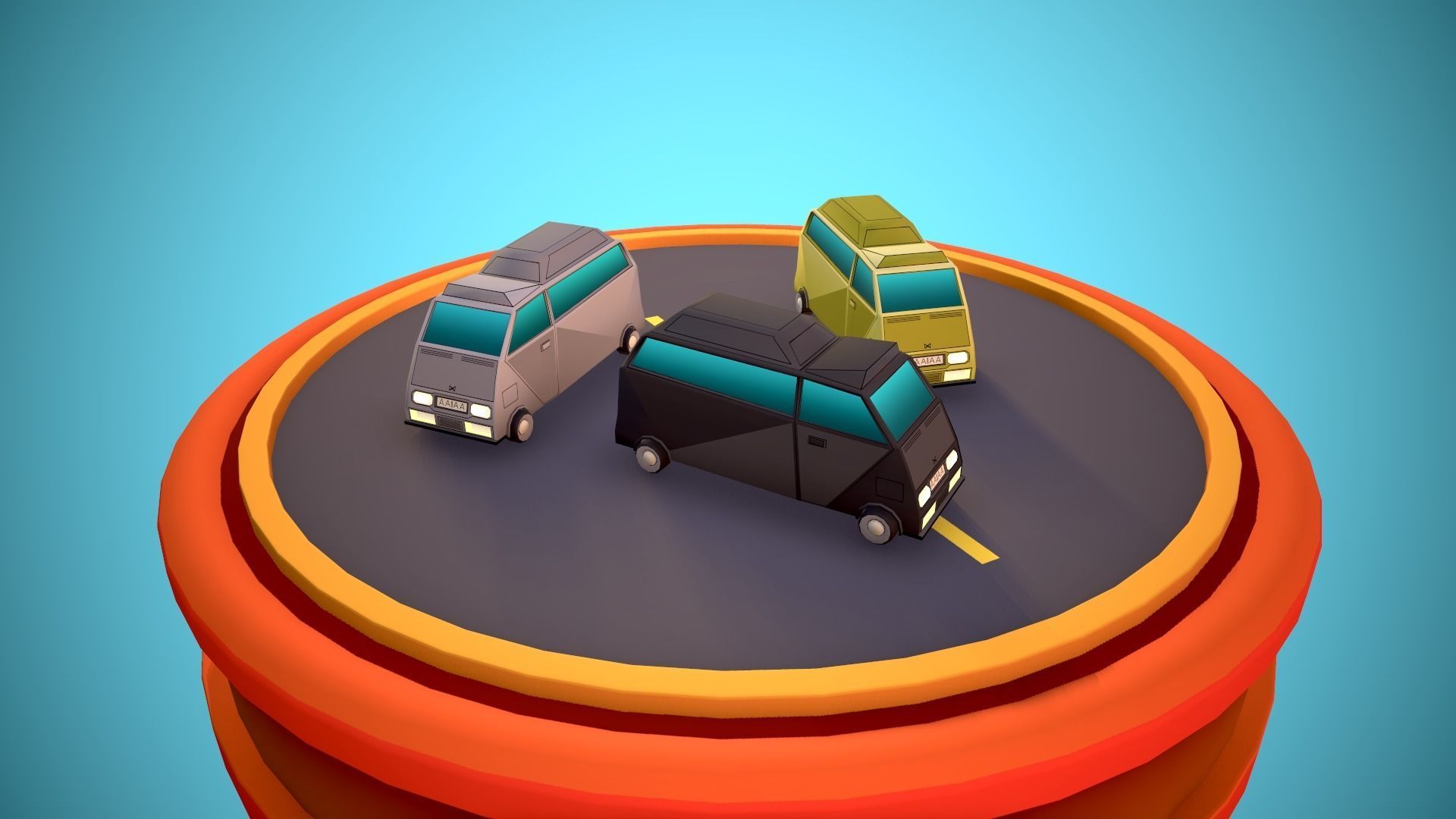 City Modular Set Toon Style Low-poly Low-poly 3D model_59