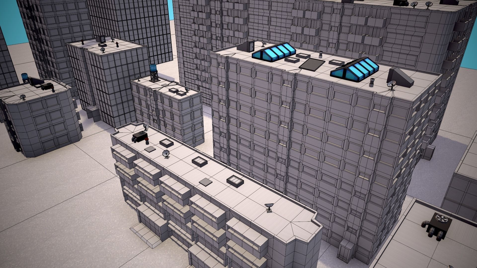 City Modular Set Toon Style Low-poly Low-poly 3D model_29