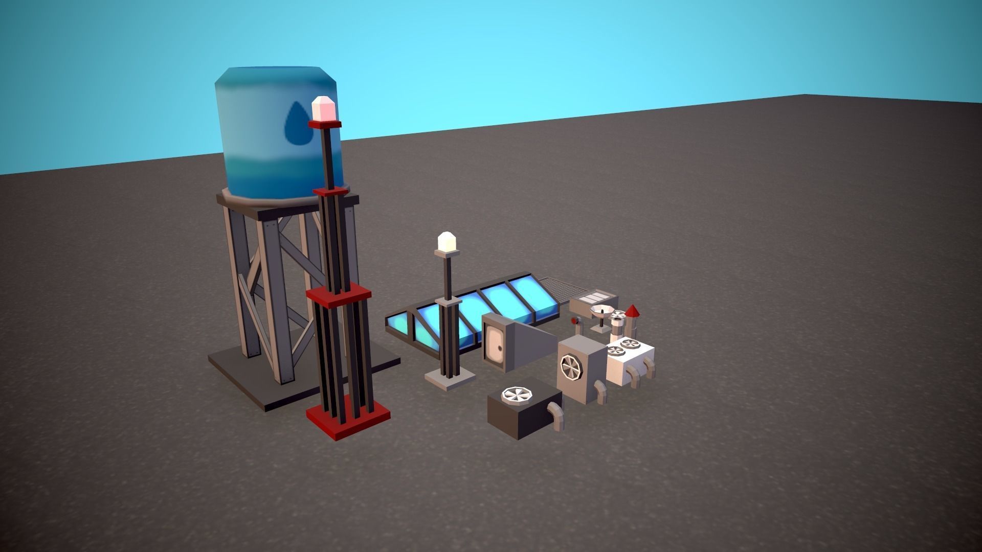 City Modular Set Toon Style Low-poly Low-poly 3D model_35