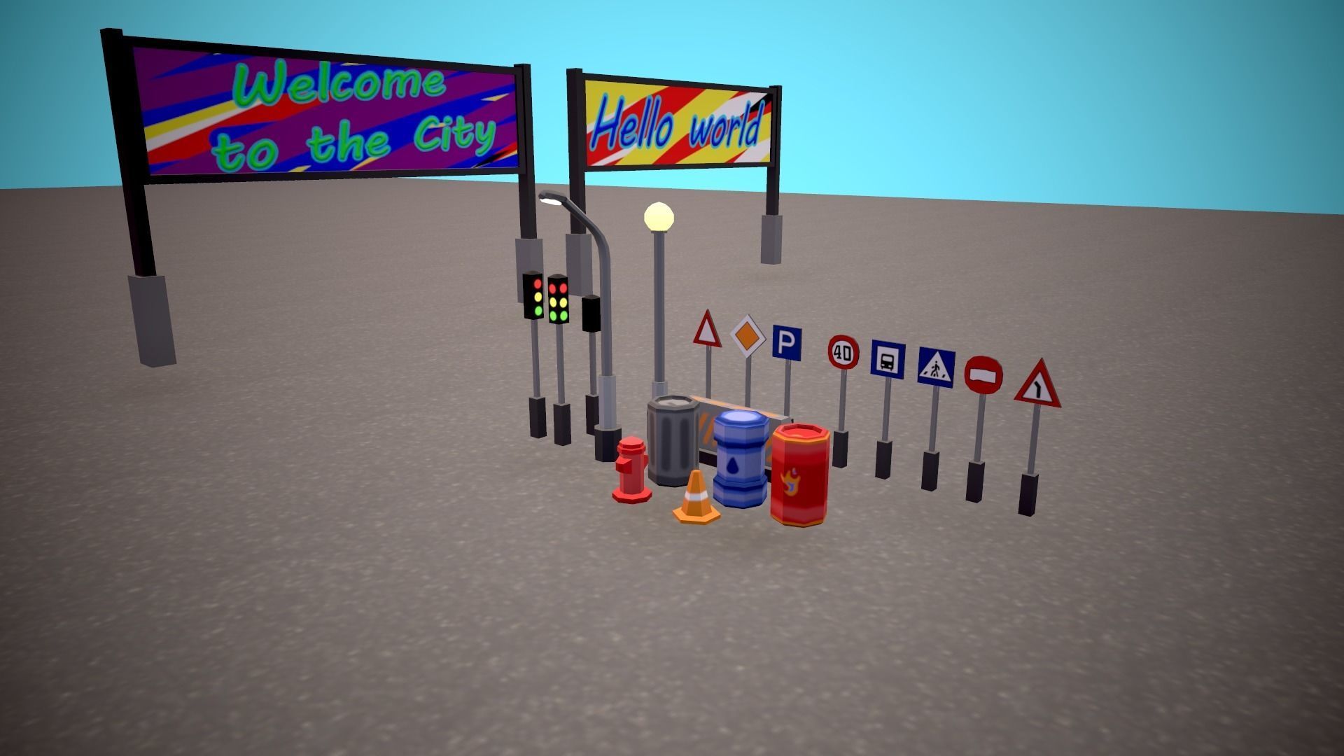 City Modular Set Toon Style Low-poly Low-poly 3D model_42