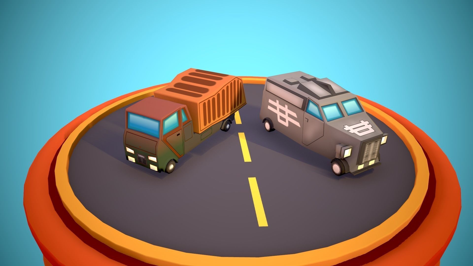 City Modular Set Toon Style Low-poly Low-poly 3D model_65