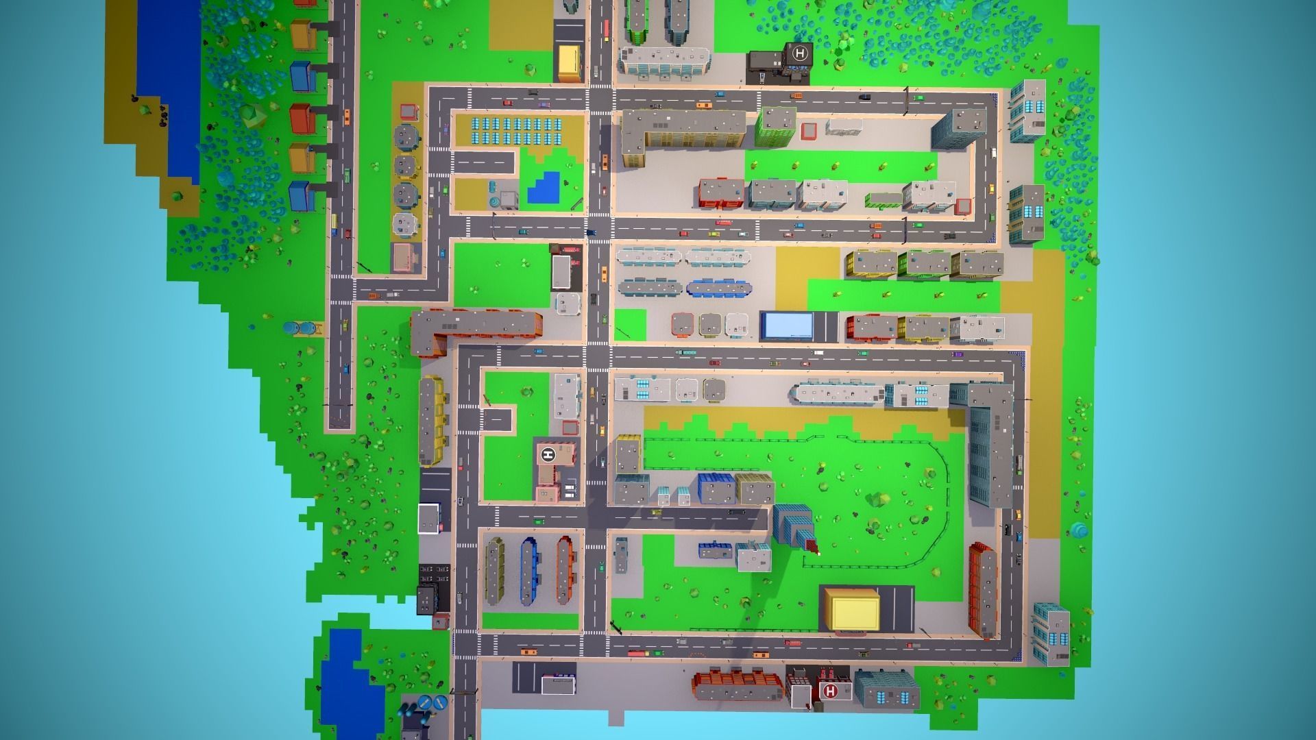 City Modular Set Toon Style Low-poly Low-poly 3D model_5